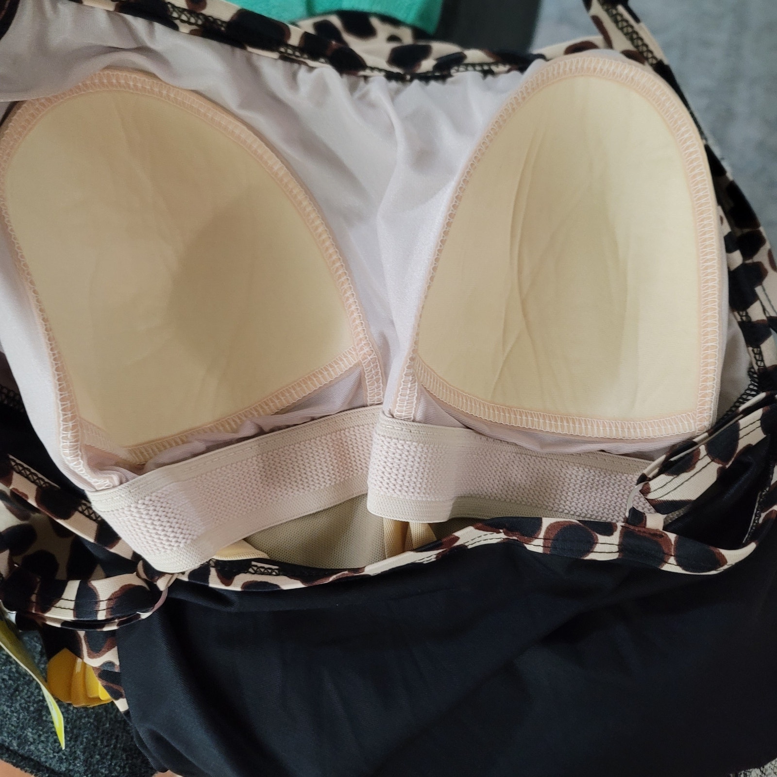 Animal Print Swimsuit Wrap Skirt One Piece Black Tan Vacation Coastal Beach 16 — image 3 of 4